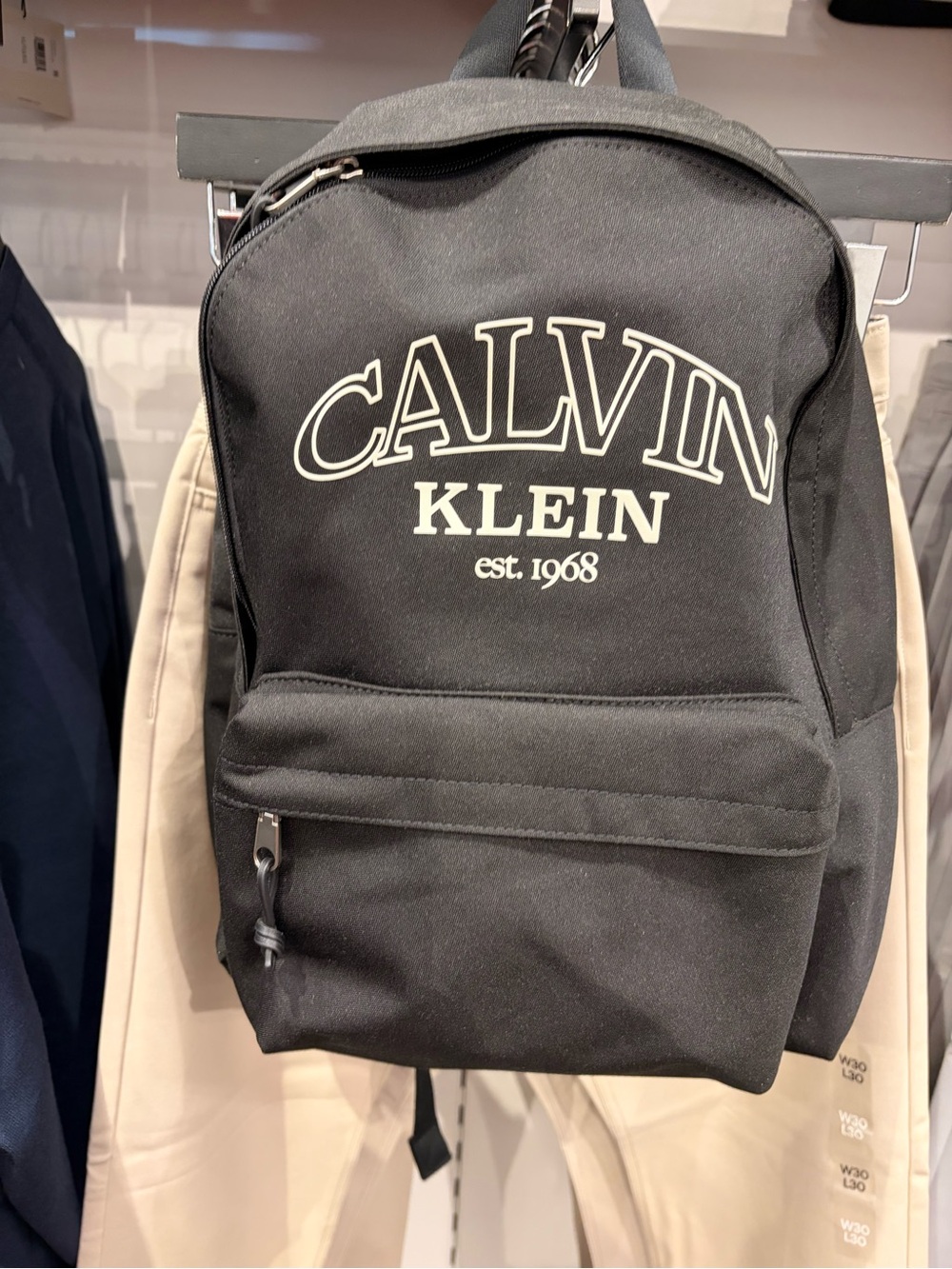 Calvin Klein Black Logo Canvas Backpack black logo new with tag